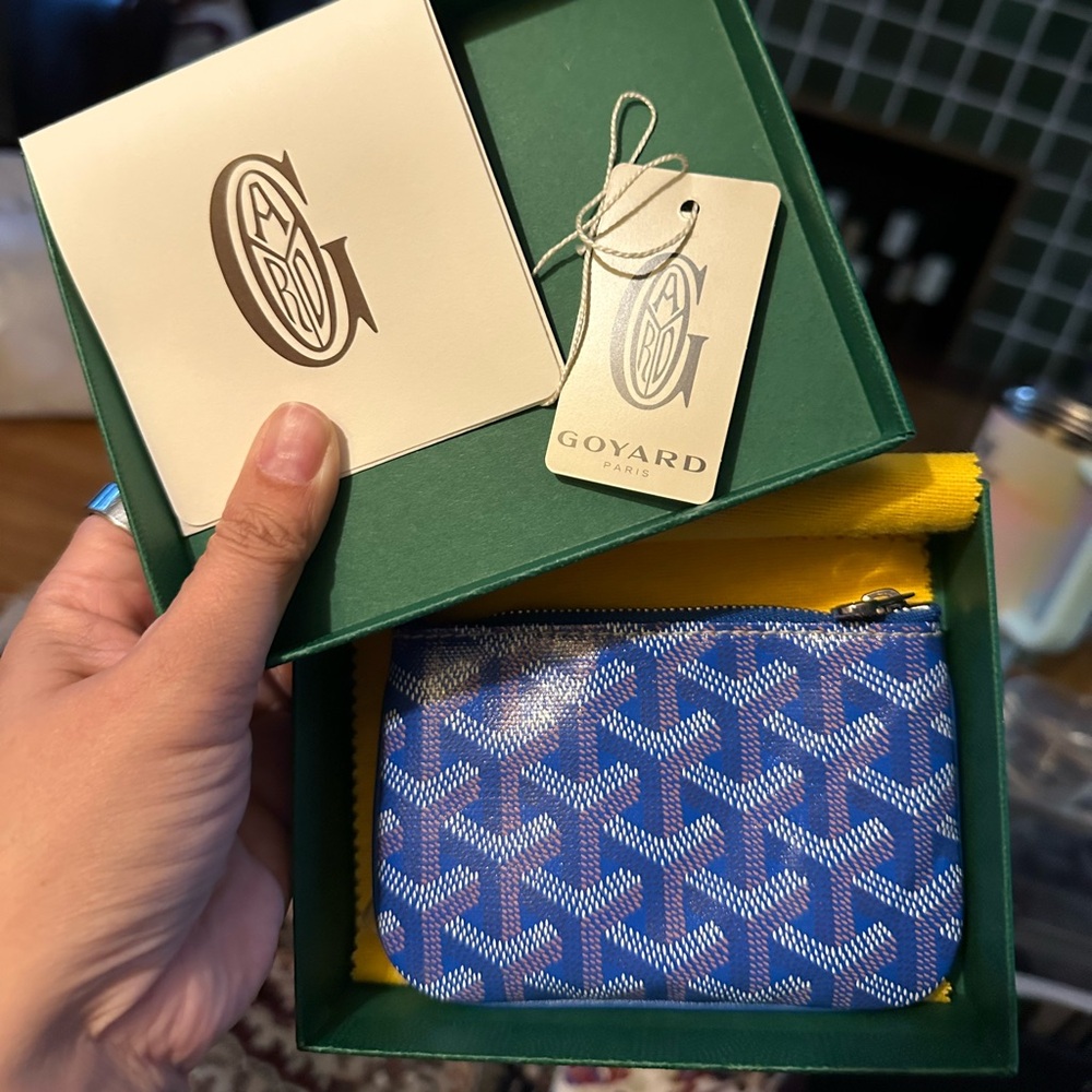 Authentic Goyard Sky Blue Senat Nano